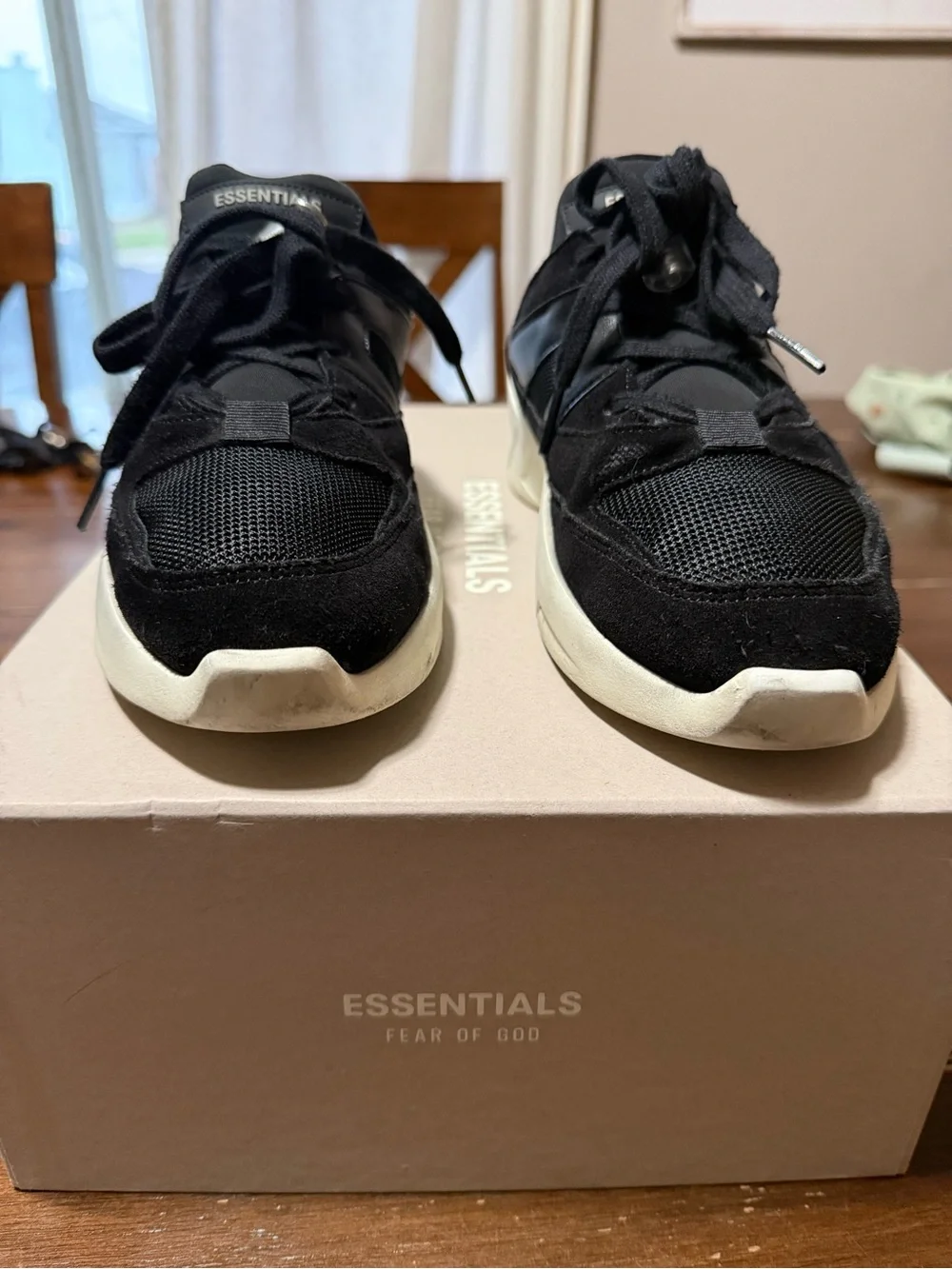 Fear of God ESSENTIALS Black with Off-White Sole Women's Sneakers